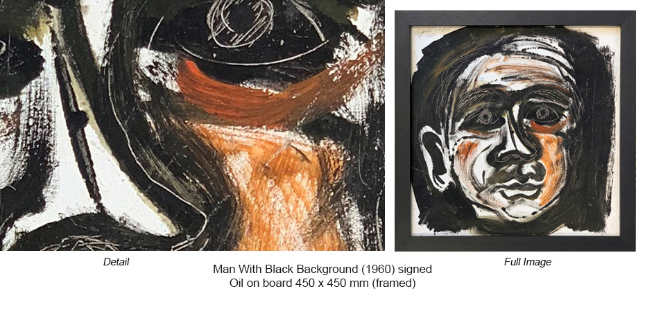 RM - Man With Black background (1960) oil on board