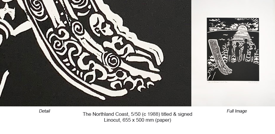 RM - The Northland Coast 5 of 50 x 1988 linocut