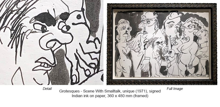 RM - Grotesques - Scene with Smalltalk (1971) Indian ink