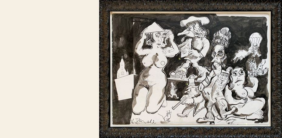 Grotesques with Firearms 1971 510 x 685 (framed)