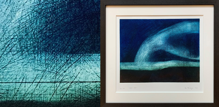 Whale Wave blue 1999 1 of 100 impetching signed and dated