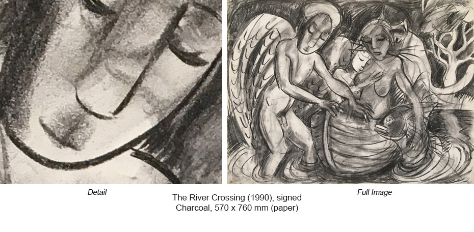 RM - The River Crossing (1990) Charcoal