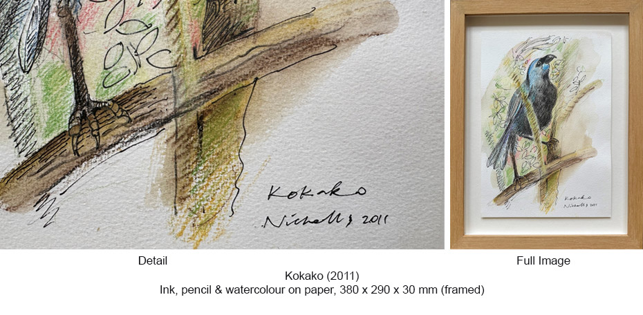 250820 - PN - Drawings & pastels - Kokako