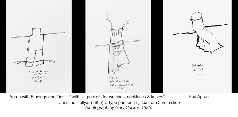 251002 - CH - HG and A - Aprons - Drawings - With Bindings and with slit pockets on black