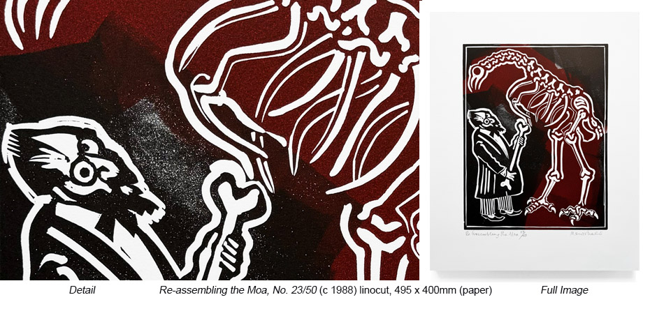 RM - Works - Other Spaces - Re-assembling the Moa linocut